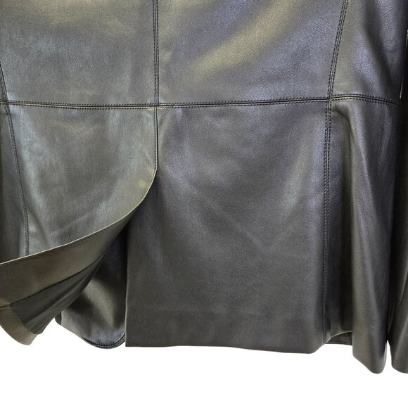 Ann Taylor Vegan Leather One Button Blazer Jacket Size 6 Petite - Picture 6 of 7
